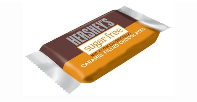 Hershey’s sugar-free, caramel filled chocolate